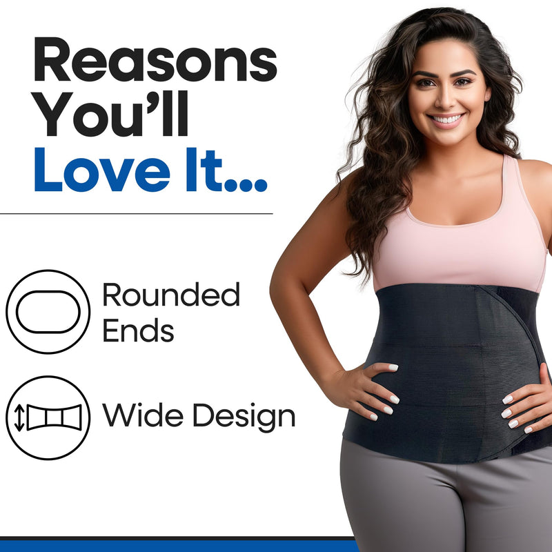 [Australia] - Abdominal Binder Post Surgery Tummy Tuck | Postpartum Belly Band Wrap | Post C Section Belly Binder | Stomach Compression Hernia Belt For Men or Women After Pregnancy Hysterectomy Belly Band (XXL) Black XXL (54" to 67") 