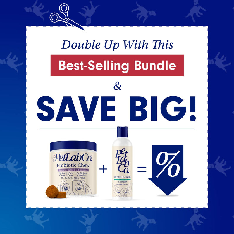 PetLab Co. – Dog Teeth Cleaning & Gut Health Bundle: Dog Dental Formula for Fresh Breath, Healthy Teeth & Gums & Dog Probiotics for Gut Health, Seasonal Allergies, Skin & Ear Yeast - PawsPlanet Australia