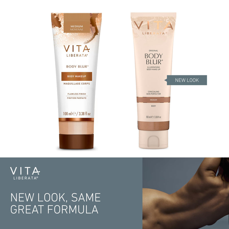 [Australia] - Vita Liberata Body Blur, Leg and Body Makeup. Skin Perfecting Body Foundation for Flawless Bronze, Easy Application, Radiant Glow, Evens Skin Tone, New Packaging Medium 