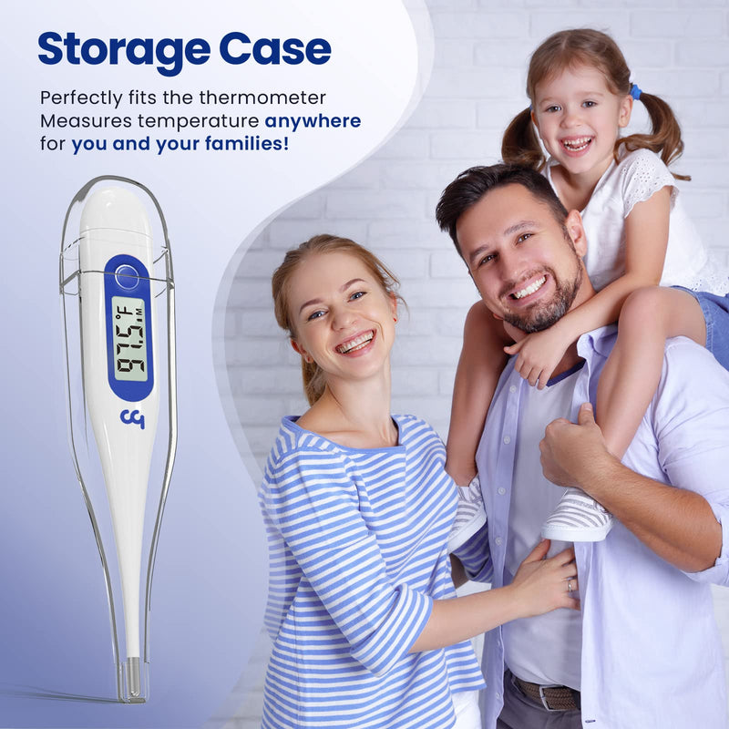 [Australia] - Thermometer for Adults, Oral Thermometer for Fever, Thermometer with Fever Alert, Memory Recall, C/F Switchable, Rectum Armpit Reading Thermometer for Whole Family (Klein Blue) 