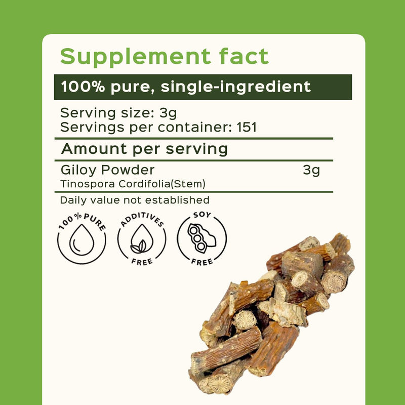 [Australia] - bixa BOTANICAL Guduchi Powder | Giloy | Tinospora Cordifolia | 1 Pound / 16 OZ | Ayurvedic Herbal Supplement for Immunity Support | Gluten Free, Non-GMO, Steam Treated, Vegan, 100% Pure. 16 Ounce (Pack of 1) 