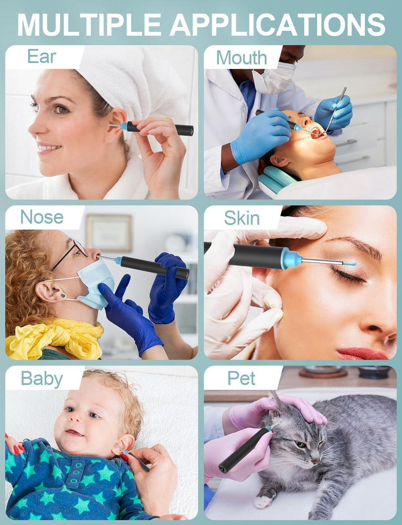 [Australia] - VIYSPNV Otoscope 3.5mm WIFI Wireless Digital Camera with 6 LED Lights 1920P HD Ear Endoscope Compatible with iOS and Android for Children Adults and Pets 