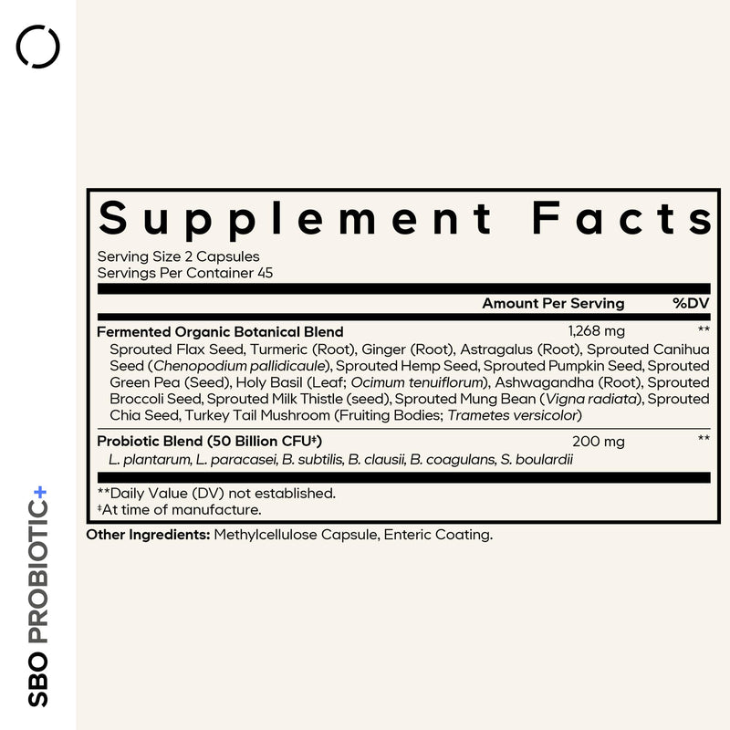 Codeage SBO Probiotics, 50 Billion CFUs Per Serving, Multi Strain Soil Based Organisms Blend and Organic Fermented Botanical Blend, Shelf-Stable, 90 Capsules 1