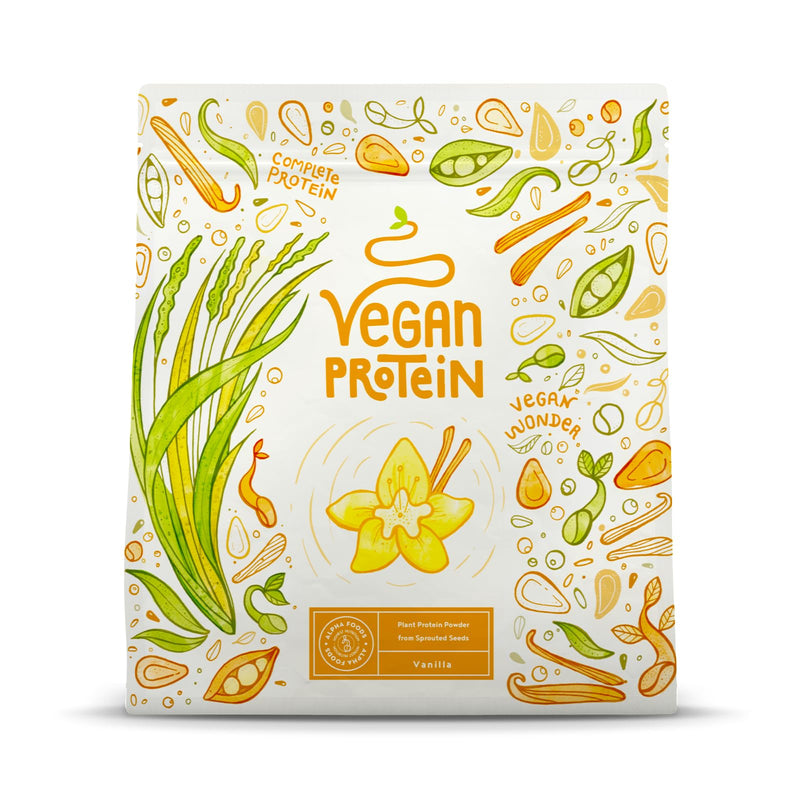 [Australia] - Vegan protein powder | vanilla | 600g protein powder | Premium quality protein | Made in Germany | Alpha Foods Vanilla 600g 