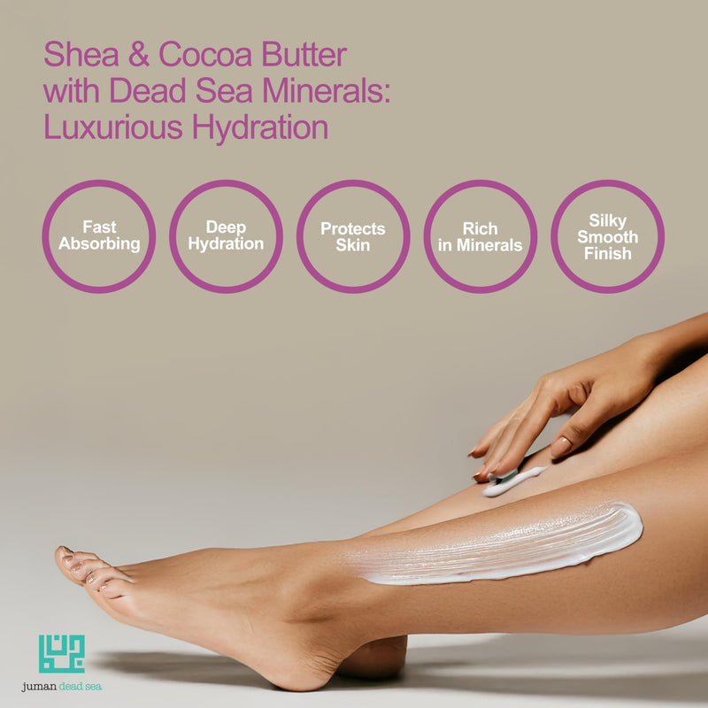 JUMAN Dead Sea Minerals Shea Butter Body Lotion | Fast Absorbing & Non-Greasy Body Moisturizer | Citrus | Infused with Almond Oil & Vitamin E | SLS & Paraben Free | 11.8 OZ