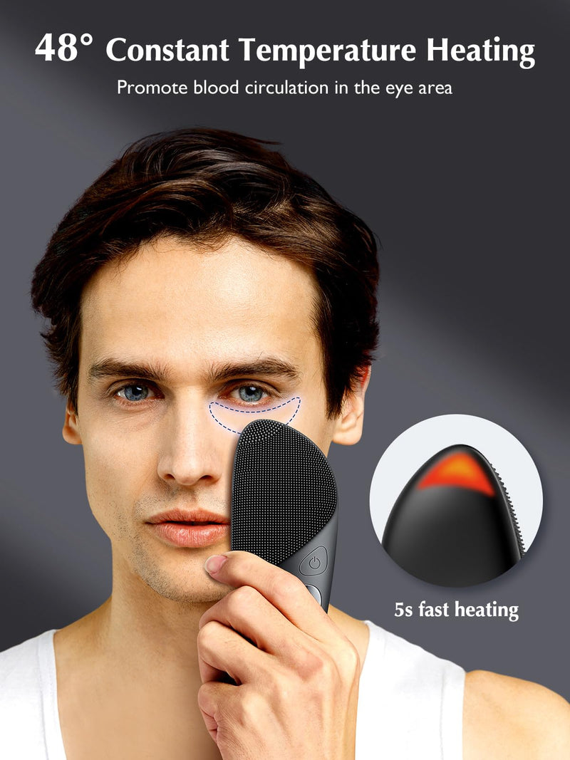 Silicone Face Scrubbe, 4 Cleansing Modes, Electric Face Brush for Men & Women Cleaning, Exfoliating, Massaging