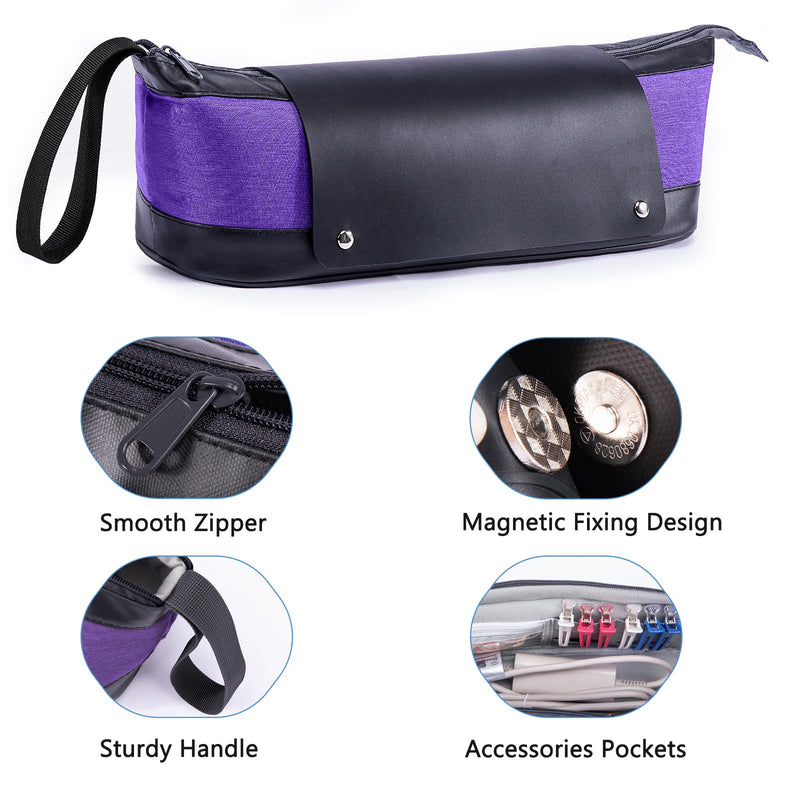 [Australia] - 2IN1 Hair Tools Travel Bag with Removable Heat Resistant Mat Curling Iron Travel Case, Hair Dryer Organizer for Flat Irons, Straighteners and Haircare Accessories, Hot Tools Travel Bag Hair Style B Purple 