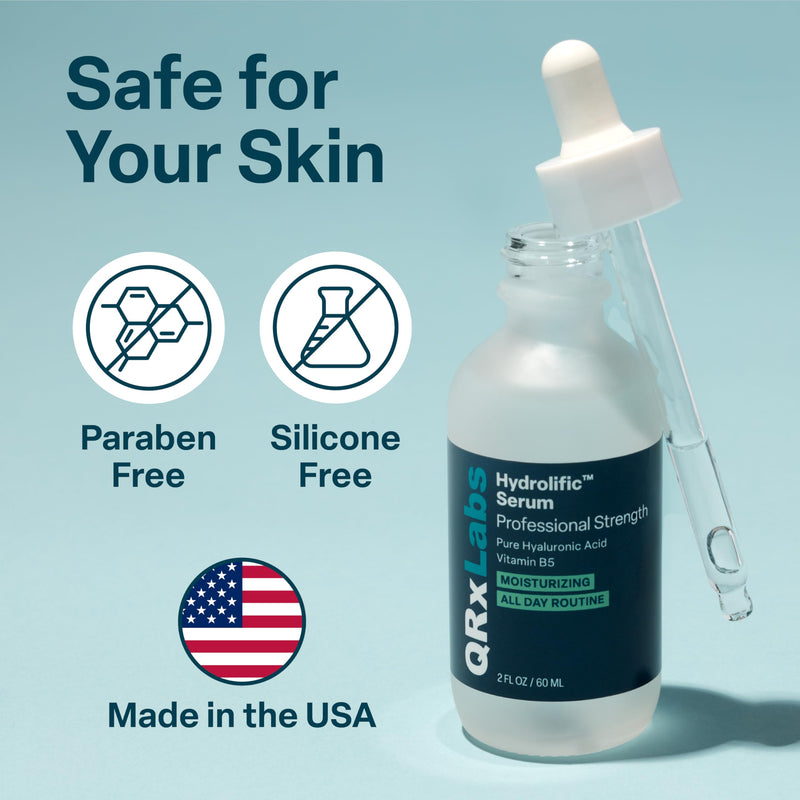QRxLabs Hyaluronic Acid Serum - Hydration Serum for Face Anti Aging with Vitamin B5 - Face Hydration & Elasticity Boost - Essential Facial Care Formula - 2 Fl Oz, Pack of 1 Hydrolific Serum
