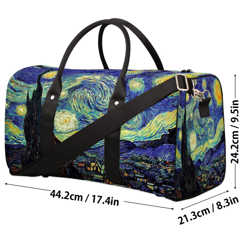 Starry Night Art Travel Duffel Bag, Starry Night Sports Gym Bag Waterproof Weekender Bag Overnight Travel Carry on Bag Duffel Tote for Women and Men