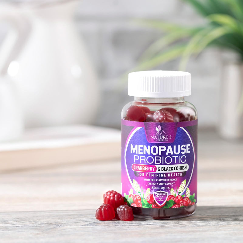 [Australia] - Menopause Supplements for Women - 3 Billion CFU Natural Menopause Relief for Mild Hot Flashes & Night Sweats, PH, Vaginal Health Support Probiotics for Women Gummy, Probiotic Supplement - 60 Gummies 60 Count (Pack of 1) 