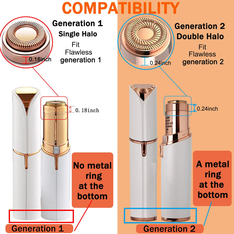 [Australia] - Facial Hair Remover Replacement Heads: Compatible with Finishing Touch Flawless Facial Hair Removal Tool for Women As Seen On TV 18K Gold-Plated Rose Gold (Generation 1 Single Halo) Generation 1 Single Halo 