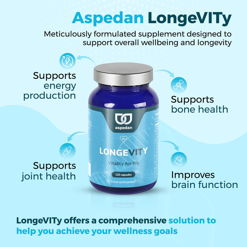 Longevity – Complete Daily Multivitamin with Resveratrol, Omega‑3, CoQ10, Probiotics, Magnesium & Zinc – All‑in‑One Support for Energy, Immunity, Brain & Gut Health