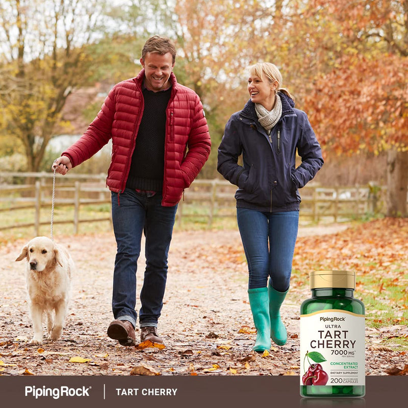 [Australia] - Piping Rock Tart Cherry Extract Capsules | 7000 mg | 200 Pills | Ultra Strength | Non-GMO, Gluten Free Supplement 