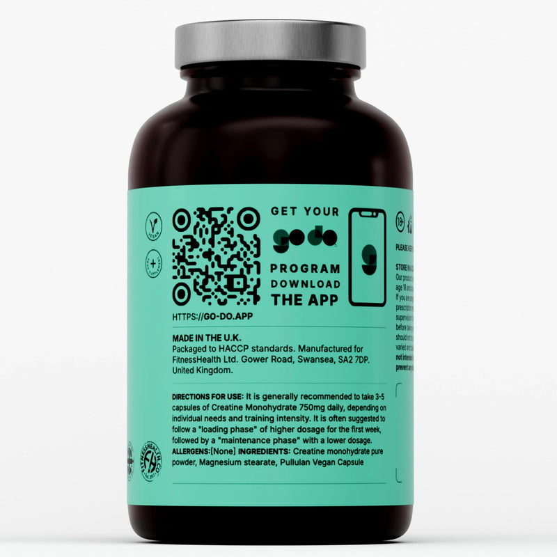 Godo Creatine Capsules for Women - Pure Creatine Monohydrate 3000mg Per Serving - Convenient Pills for Lean Muscle, Toning & Strength - 140 Vegan Capsules - 35 Day Supply - No Powder 140 count (Pack of 1)