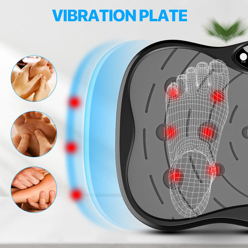 Vibration Plate Exercise Machine for Lymphatic Drainage Weight Loss, Whole Body Workout Vibration Fitness Platform ,Home Training Equipment ,Sport Gym for Weight Loss Fat Burner for Women Men Large