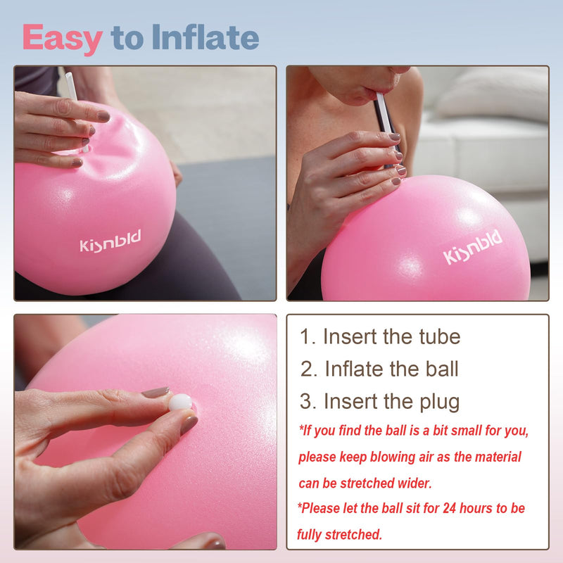 [Australia] - Small Exercise Ball, 9 Inch Mini Pilates Ball, Anti Burst and Slip Resistant Mini Yoga Ball for Stability, Fitness, Physical Therapy, Stretching & Core Strength Workout at Home Gym & Office 1Misty Rose 