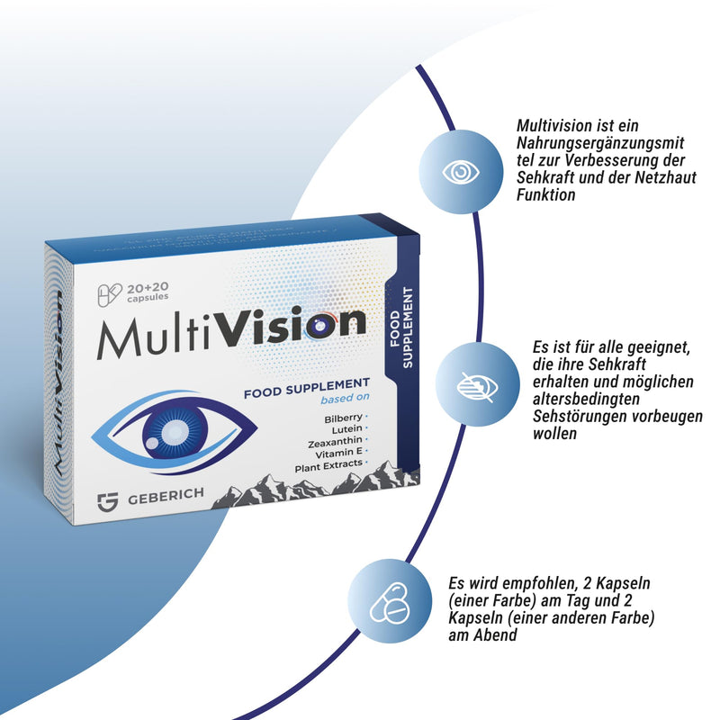 [Australia] - Multivision - for maintaining vision - 40 capsules - with lutein and zeaxanthin, ginger root, grape seed 