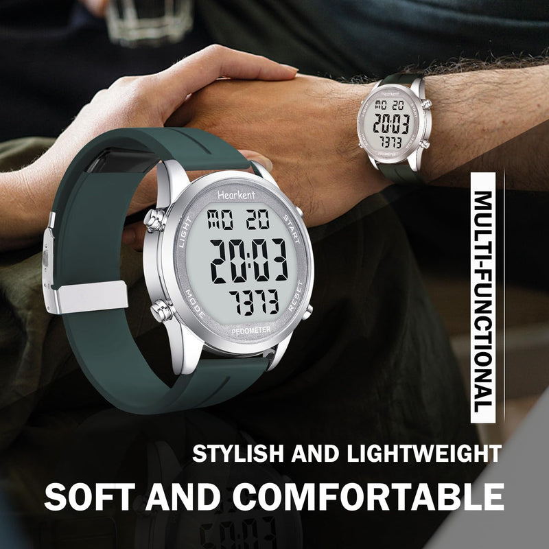 [Australia] - Pedometer Watch for Walking for Senior Non Bluetooth No App Required with Steps Calories Counter and LCD Large Numbers black 