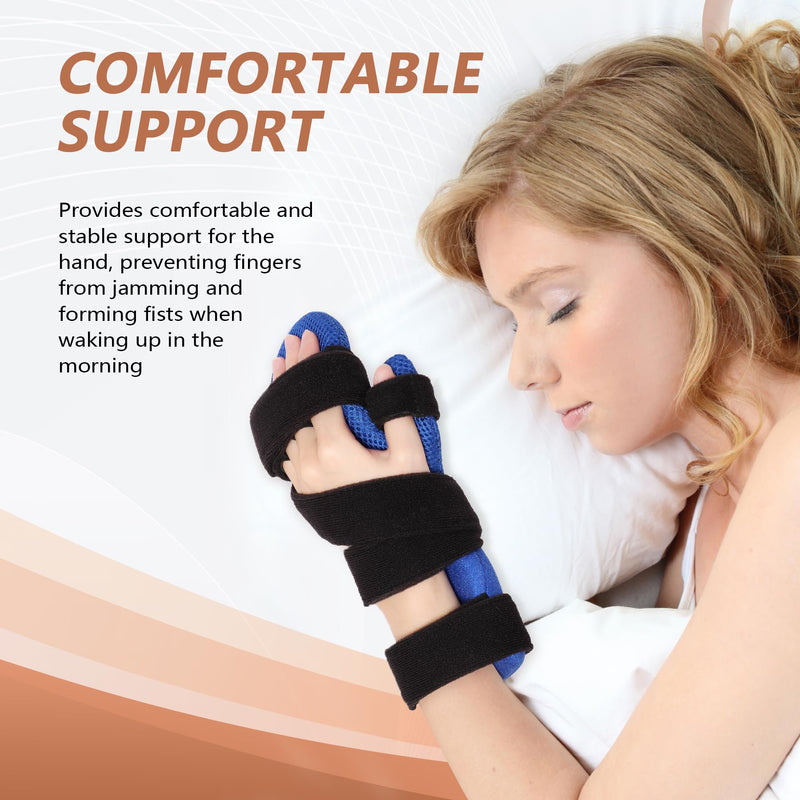 [Australia] - Resting Hand Splint, Night Sleeping Carpal Tunnel Wrist & Finger Splint, Stroke Hand Brace with Finger Support for Finger Contractures, Tendonitis, Arthritis, Fits Left and Right Hands, L Version 3 updated MESH Mesh-L 
