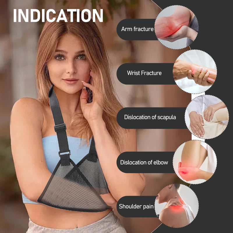 [Australia] - Arm Sling Arm Sling Right Arm Arm Sling Left Arm Adjustable Arm Sling with Breathable Mesh Suitable for Wrists Elbows Arms Shoulders 