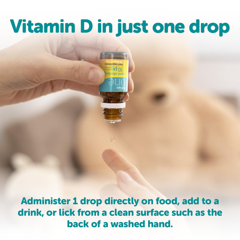 10 µg 60 Drops - Daily Vitamin D3 Supplement for Kids & Adults. Support Bone Health & Immune System - No Large Capsules, No Preservatives, Non-GMO, Allergen-Friendly