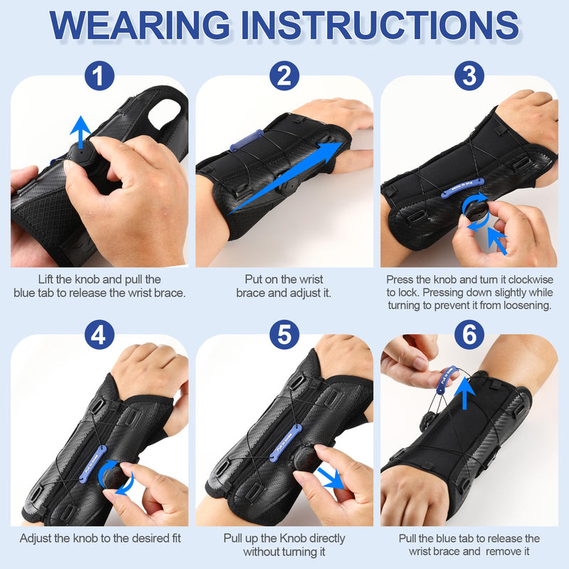 [Australia] - NEENCA Carpal Tunnel Wrist Brace for Night Support,Knob Adjustable Hand Brace for Tendonitis,Arthritis Pain，Sprain,Wrist Splint Support with Sleeves for Women&Men. (Left Hand, Large) Left Hand 
