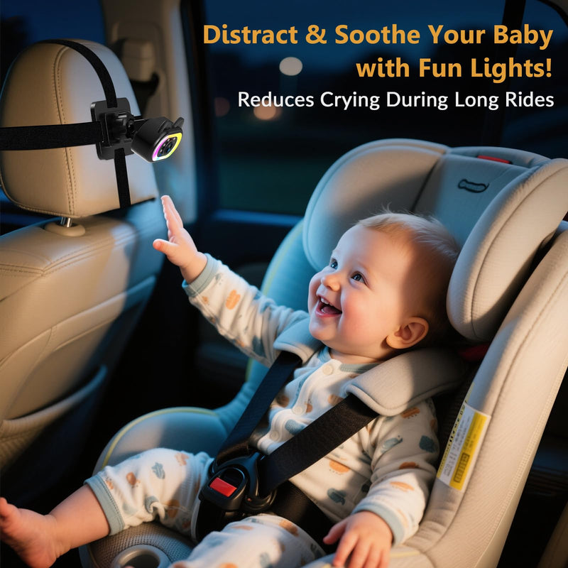[Australia] - Baby Car Camera for Backseat – HD 1080P, 150° Wide Angle, Night Vision, Easy Installation, Adjustable LED Light, 4.3” LCD Display, Anti-Glare Black-Standard 