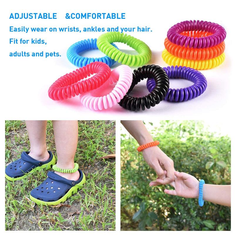 [Australia] - 20 Pack Mosquito Bracelets with 4 Patches - Waterproof Wrist Bands for Kids & Adults, Natural Deet-Free Resealable 