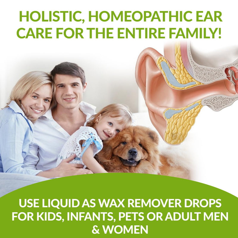 [Australia] - Organic Ear Wax Removal Drops for Clogged Ears – Natural Ear Wax Cleaner Oil for Kid, Adult, Baby – Earwax Removal Liquid for Unclogging Ears, Earaches, Ear Health (Made in USA) 