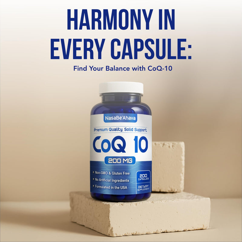 CoQ10 200mg Capsules | Vegan Friendly Coenzyme Q10 200mg from Easy Absorption Ubiquinone Supplement for Skin Heart and Energy Support | Made in The USA in cGMP Facilities (200 Servings) 200 Count (Pack of 1)