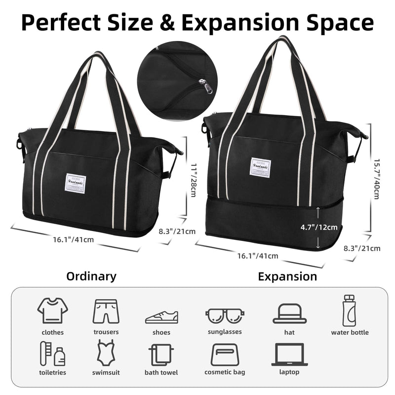 WALNEW Travel Accessories Bundle | RFID Blocking Passport Holder for 4 Passports | Travel Duffel Bag Weekender Overnight Carry On Bag for Women Men