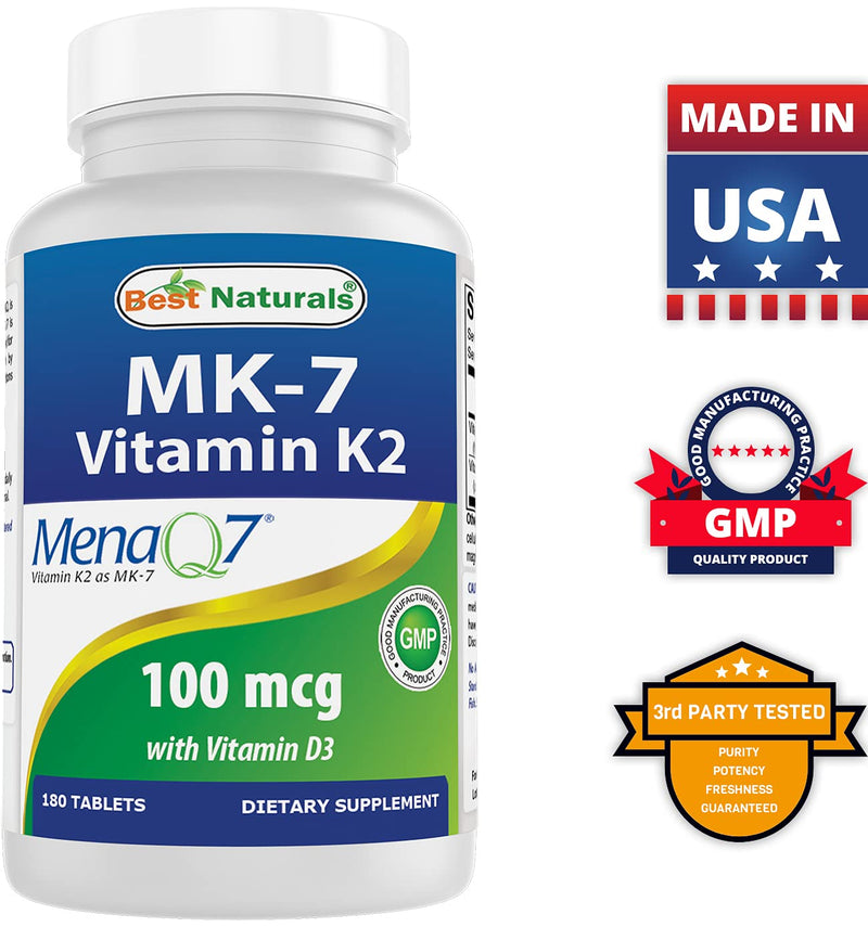 Best Naturals Vitamin K2 (MK7) with D3 & Vitamin D3 10000 I