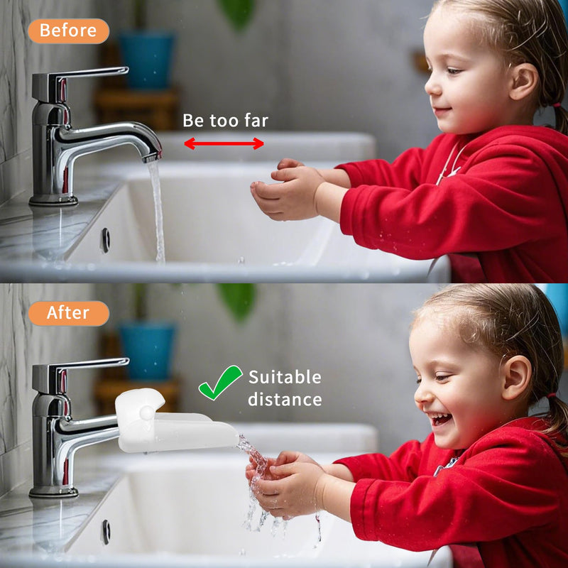 [Australia] - KOMIDK Faucet Extender for Bathroom Sink Faucet Extender for Toddlers Bathroom Sink Kitchen Bathtub (White) white 