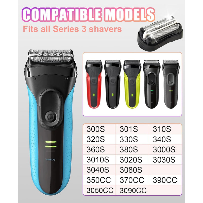 [Australia] - Pack of 2 Series 3 32B razor heads compatible with Br**n S3 3040s 3000s 3050cc 3010s 3070cc 3080s 3090s 310s 3020s 330s 370cc-4 380s-4 