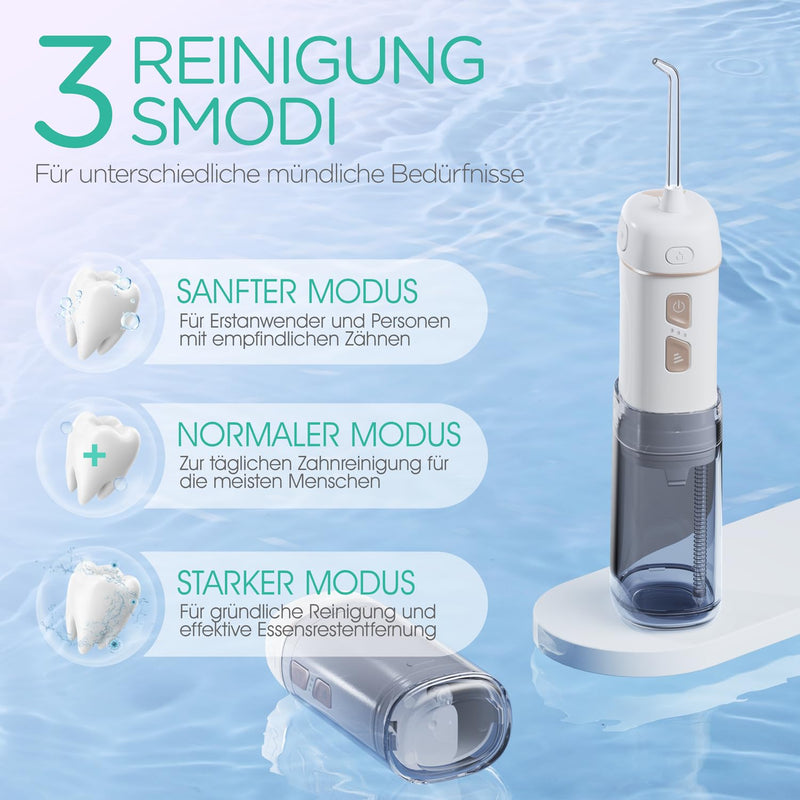 [Australia] - VOYOR-HEALTH Mini Portable Oral Irrigator Wireless Electric Oral Irrigator IPX7 Waterproof Rechargeable Water Flosser with 3 Modes for Home and Travel Teeth Cleaning WF510 (Gold) Gold 