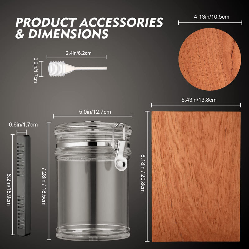 [Australia] - XIFEI Acrylic Humidor Jar with Humidifier and Hygrometer,humidor That can Hold About 18 Cigars (Clear) 