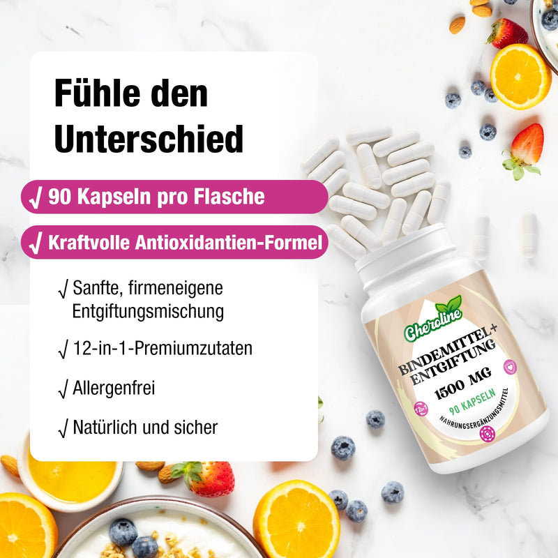 [Australia] - Binder detoxification capsules 1500 mg per serving, rich in activated carbon, high-dose 12-in-1 formula for liver and intestines, natural and vegan, easy to absorb (90 pieces (pack of 1)) 90 pieces (pack of 1) 