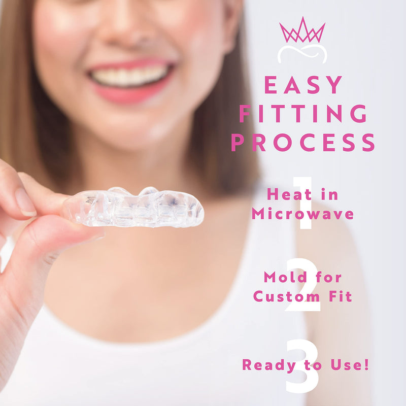 Protect The Crown Night Guard 2 Pack - Mouthguard for Teeth Grinding & Clenching, Professional Mouth Guard for Light and Heavy Grinding (Clear) Clear