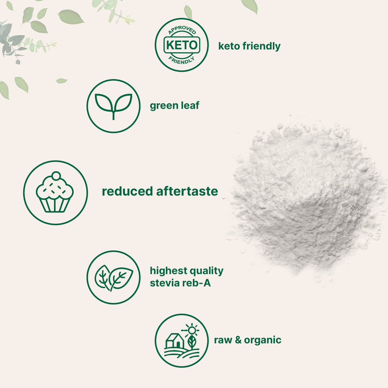[Australia] - Pure Organic Stevia Powder, 8 Ounces, 1418 Serving, High Grade Stevia Green Leaf Extract Reb-A, Reduced Bitter Aftertaste, 0 Calorie, Natural Sweetener, Sugar Alternative, Keto Friendly 8 Ounce (Pack of 1) 