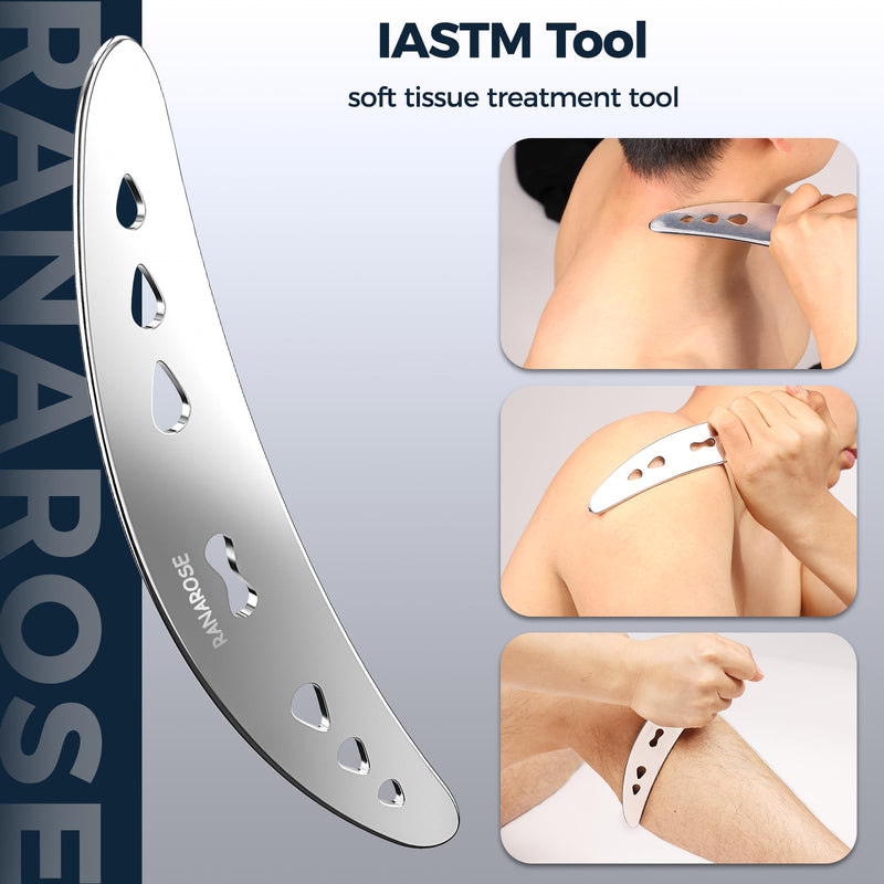 [Australia] - 3 Pack Stainless Steel Guasha Tool, Muscle Scraper Tools for Full-Body Massage, Muscle Relief, Physical Therapy & Myofascial Release L3 