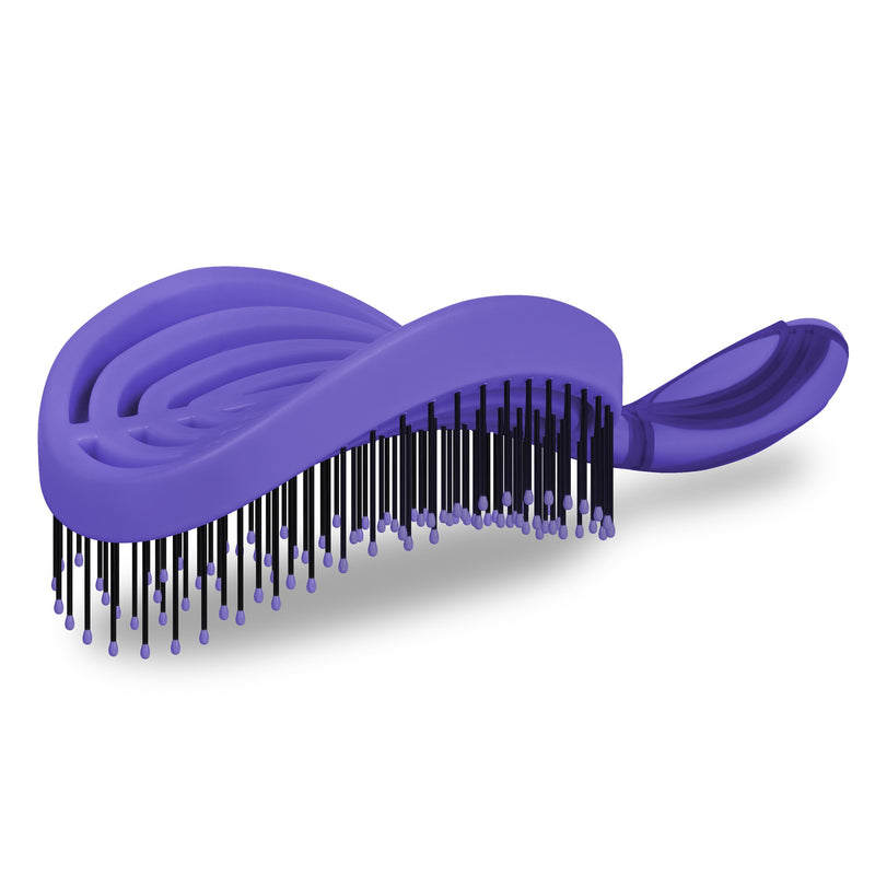 NuWay 4HAIR DoubleC PRO U.S. Patented Double Curved Detangling Brush is Hair Dryer Safe (Hyacinth) Hyacinth