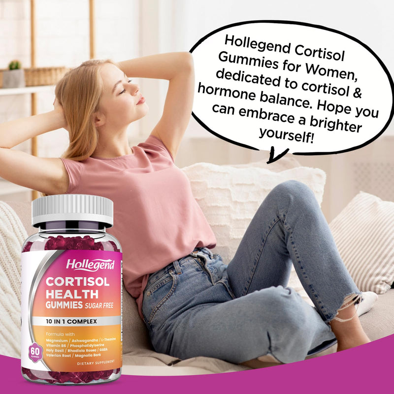 Cortisol Supplements for Women Men, Cortisol Gummies for Cortisol Detox | With Ashwagandha, Magnesium, L-Theanine, Phosphatidylserine, B6 for Relax, Sleep, Focus, Sugar-Free, Vegan, 60 1 Count (Pack of 120)