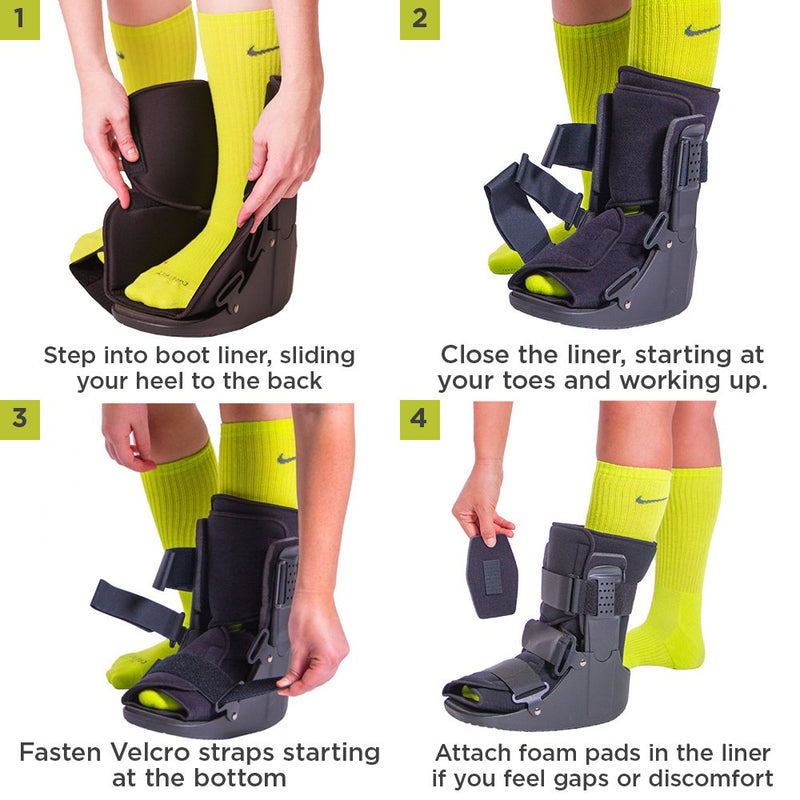 [Australia] - BraceAbility Short Walking Boot - Orthopedic Medical Walker Cast for Broken Toe Injuries, Sprained Ankles, Metatarsal Stress, Post-Op Support Left or Right Foot Fracture Shoe Fits Men and Women (XS) X-Small 