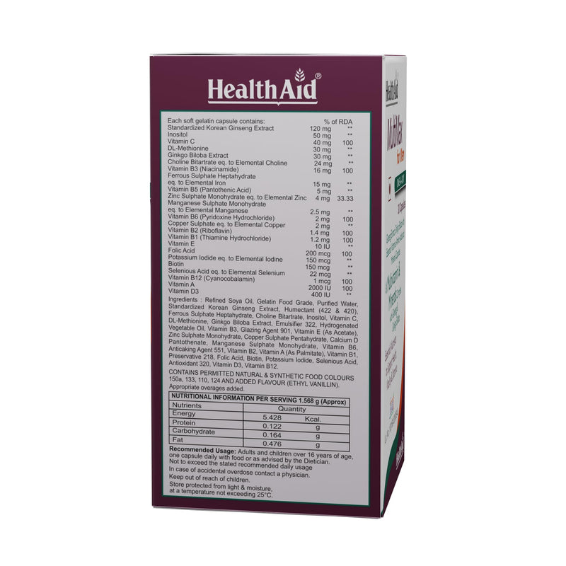 HealthAid MultiMax for Men Multivitamins and Minerals, 30 Capsules