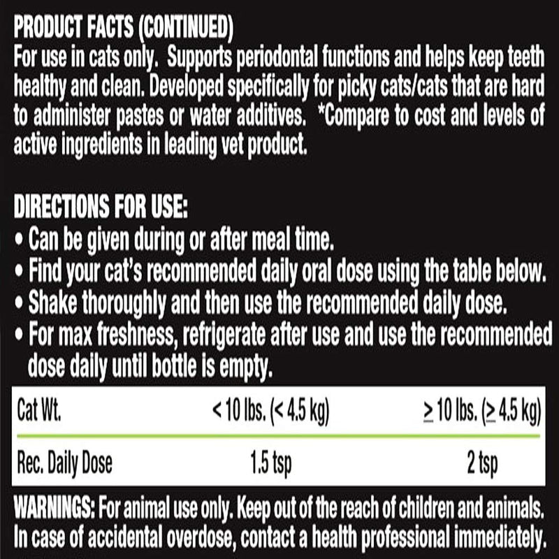 Ultimate Cat Teeth Cleaning for Comprehensive Dental Care: Freshen Bad Breath Solutions for Superior Cat Oral Hygiene and Pet Dental Health. Unflavored 8 Fl Oz (Pack of 1) - PawsPlanet Australia