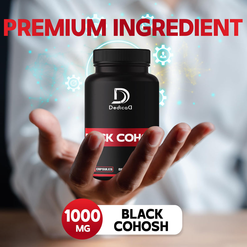 [Australia] - 1000mg Black Cohosh for Menopause Hot Flashes - 240 Capsules for 4-Month Supply - Support for Body Management, Women's Health & Immune System 