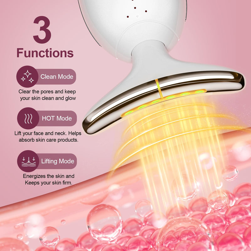 Facial & Neck Massager: Red Light Therapy for Women, Skin Lifting Beauty Device,7 in 1 LED Facial Sculptor Tool for Women's Daily Skincare