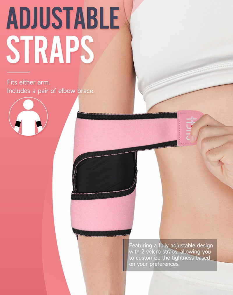 [Australia] - SueH Design Tennis Elbow Brace for Men and Women, Elbow Brace for Tennis Elbow, Golfer's Elbow, Tendonitis, Pain Relief, Elbow Brace (Pack of 2), Pink 