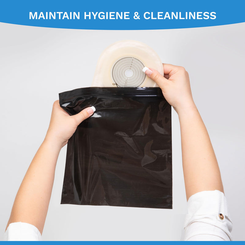 [Australia] - Ostomy Pouch Disposable Bags, Zip Seal Closure, Prevents and Locks in Odors, Mess-Free/Colostomy Bags, Nappies, Incontinence Products, Feminine Pads / 10x10 Bag Size / 60 Count 