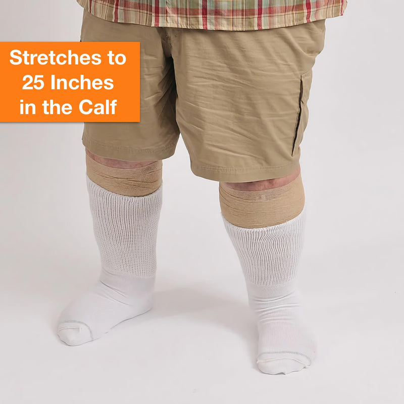 [Australia] - Medical Mid Calf Crew (Pack of 3), Antimicrobial, Made in USA, for Men and Women Large White 